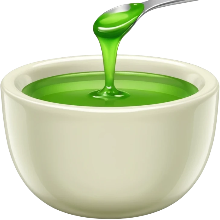 small dipping bowl with green liquid, simple, clear emoji