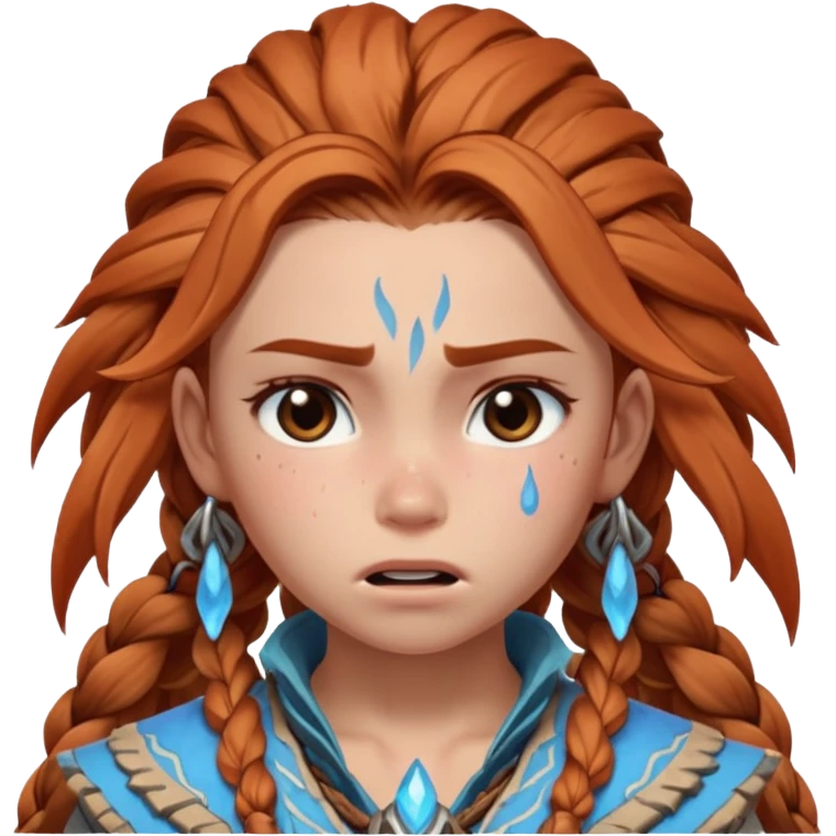 crying aloy from horizon forbidden west the game emoji