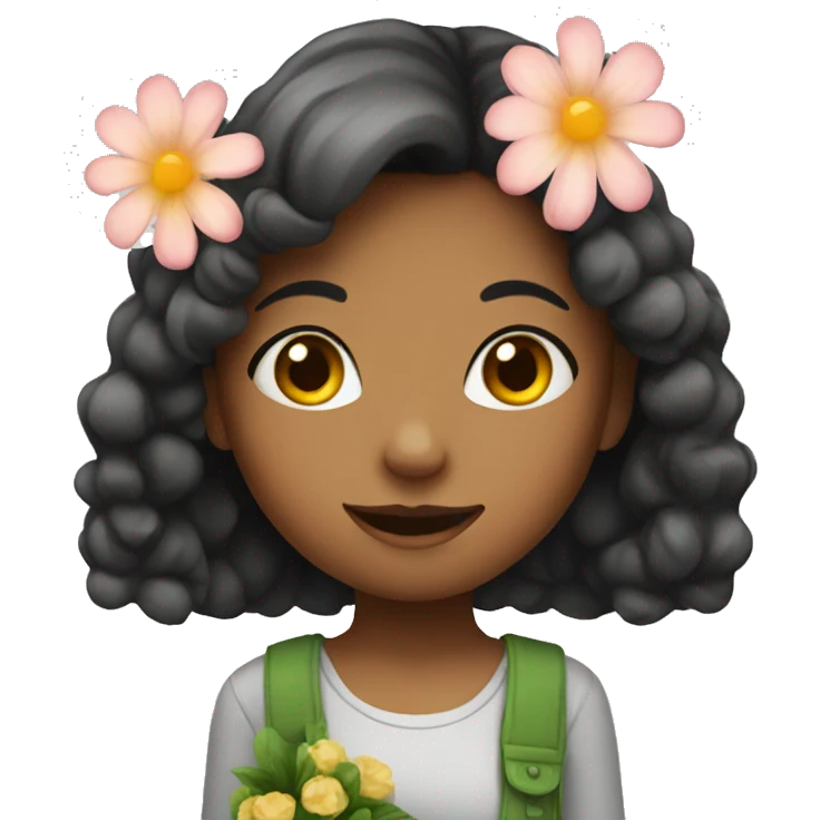 girl with flower emoji
