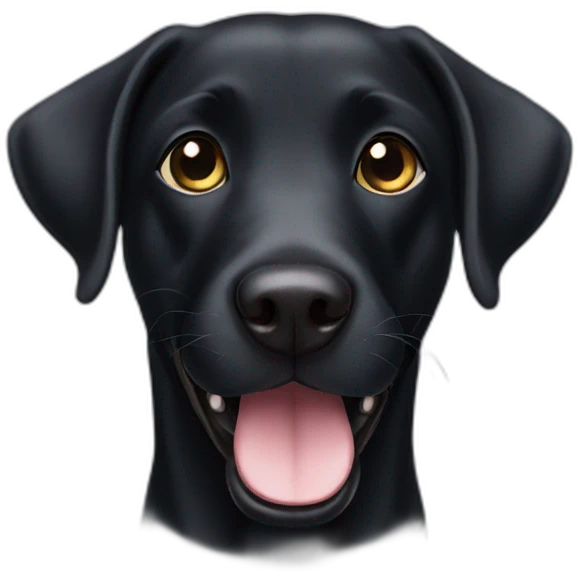 Black Labrador face smiling emoji