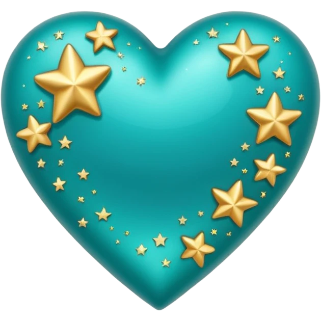Teal heart with little stars emoji