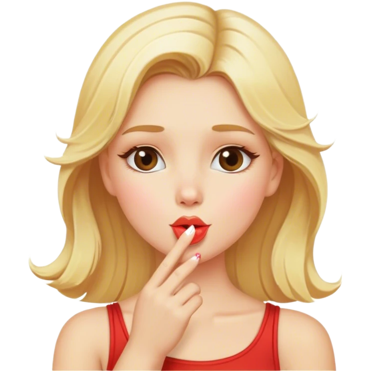 Blonde girl blowing kiss emoji