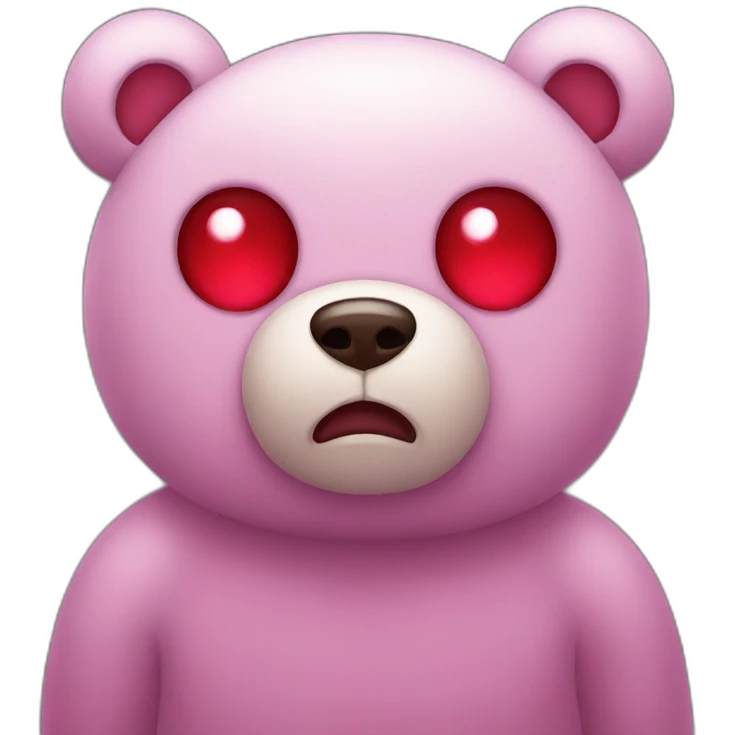 Gloomy bear with red eyes emoji