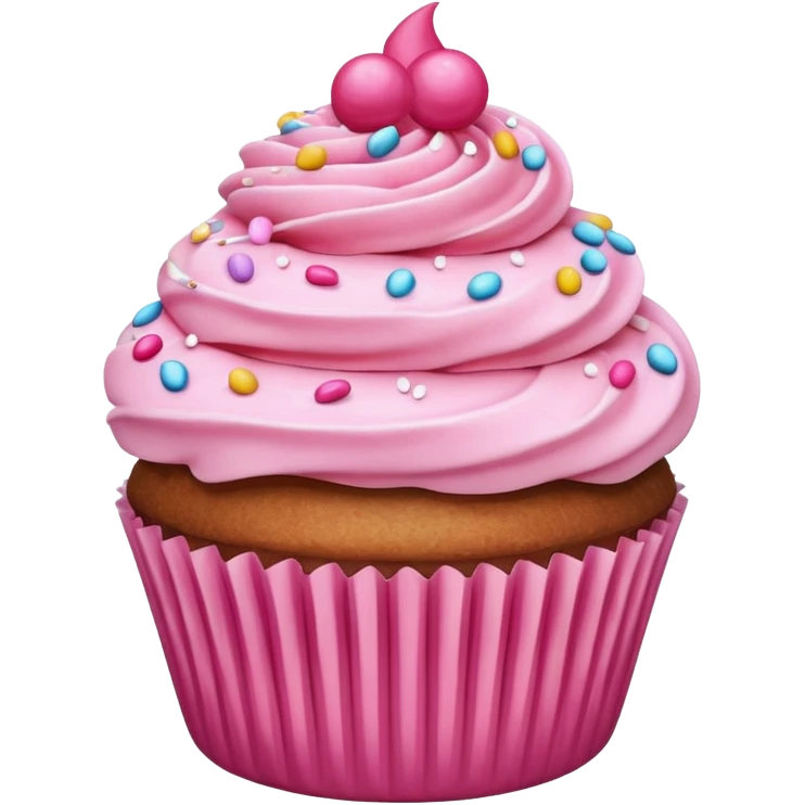 cupcake with pink icing emoji