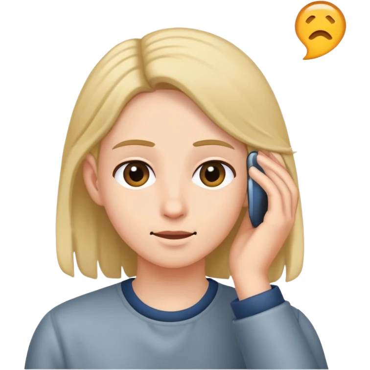 Tuck hair behind ear emoji