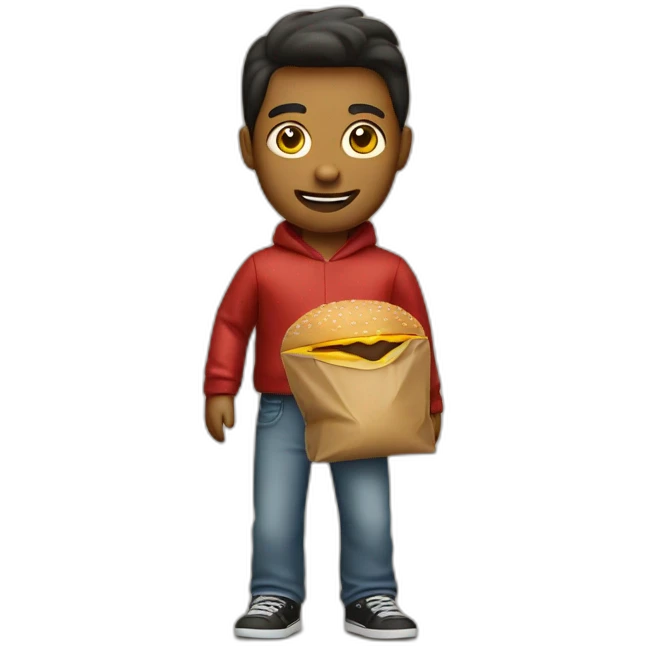 Somone holding a McDonald’s bag emoji