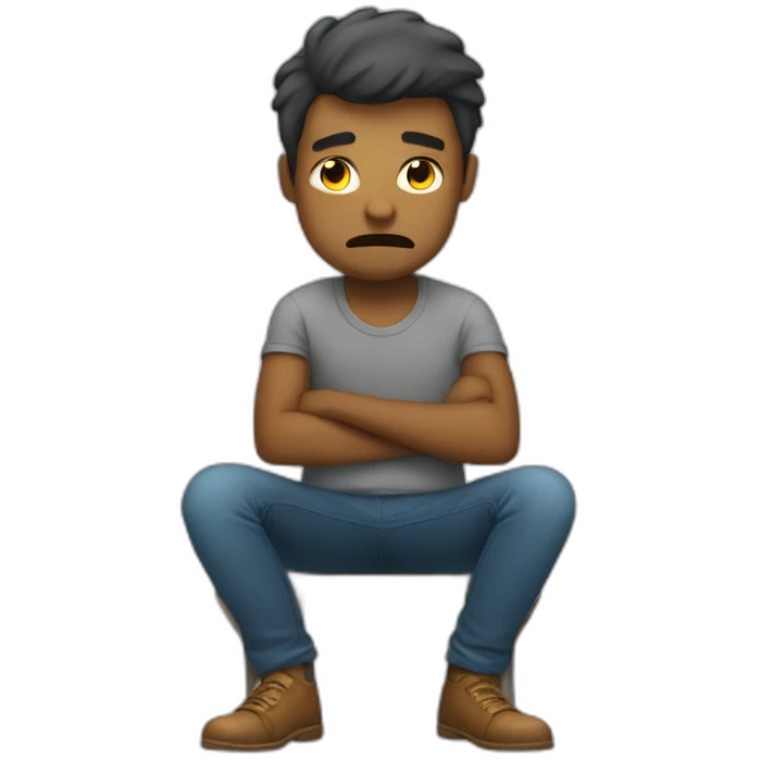 Person waiting in bad mood emoji