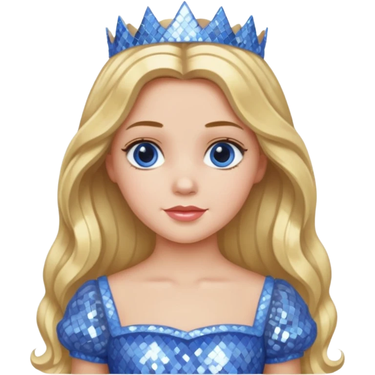Princess Dorothy Gale from Oz with long blonde hair, periwinkle sequin outfit emoji