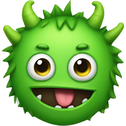 A cute green monster  emoji