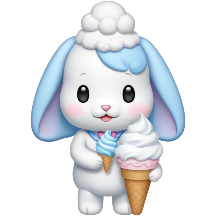 Cinnamoroll mit Eis in der Hand emoji