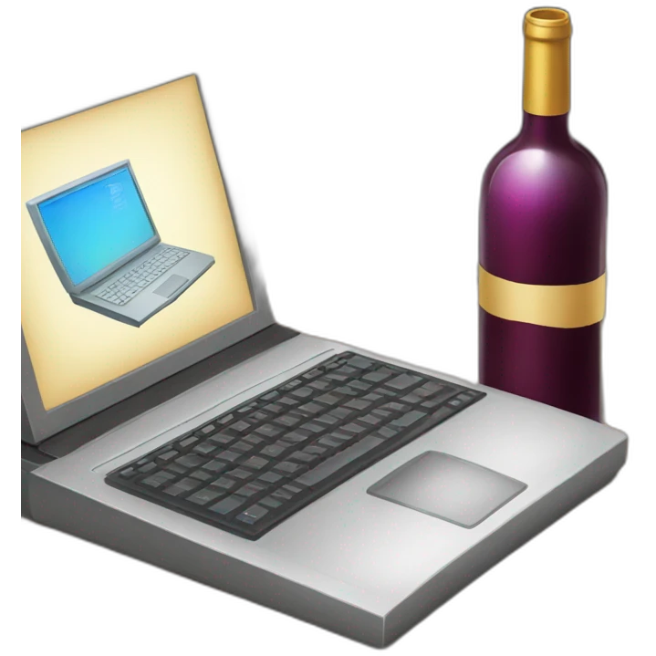 wine and computer emoji