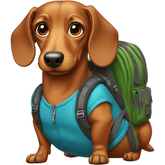 Dachshund with backpack emoji