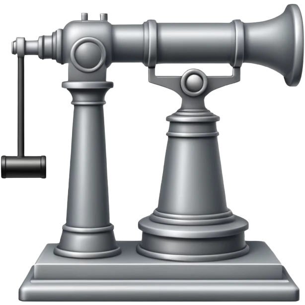 old telegraph emoji side view, grey color emoji