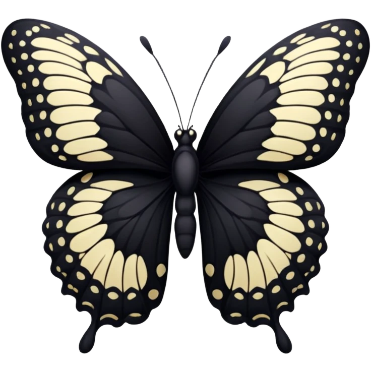 A black butterfly emoji