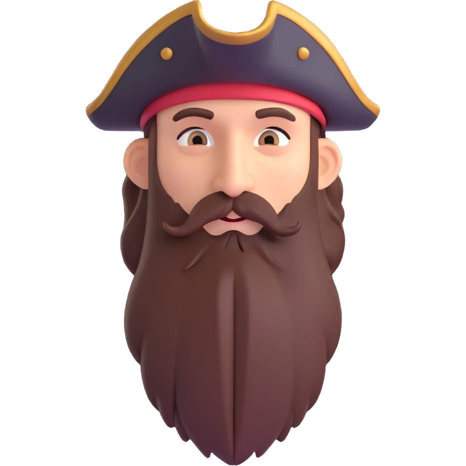 A pirate with a long beard emoji