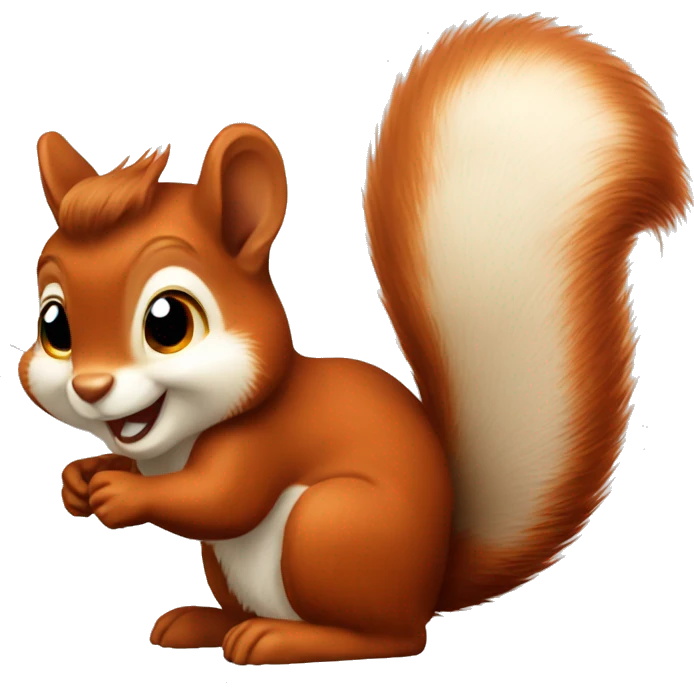A smiling red squirrel with tufted ears emoji
