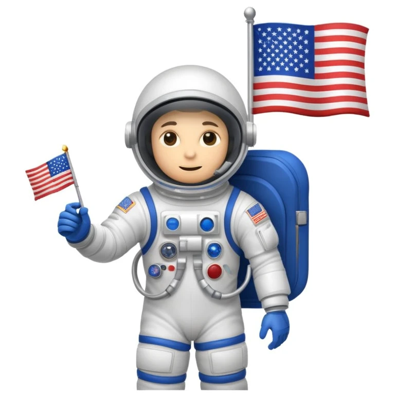 astronaut us flag emoji