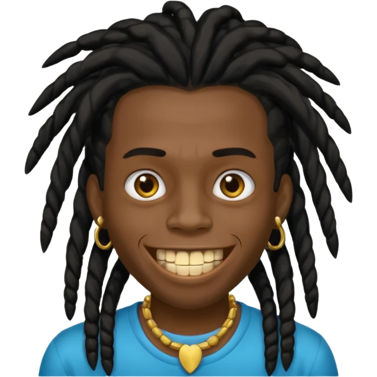 Garoto negro com black nudred com dente de ouro emoji