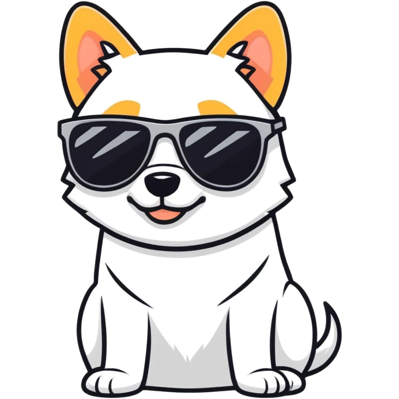 Dog wearing sunglasses emoji