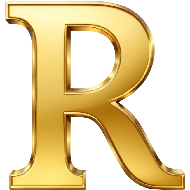 golden letter R emoji