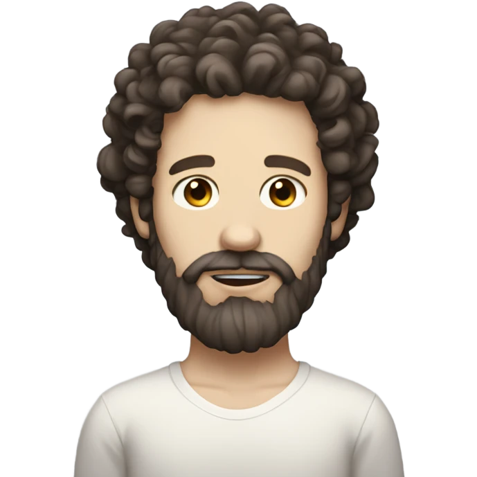 pale man with curly dark brown hair and beard emoji