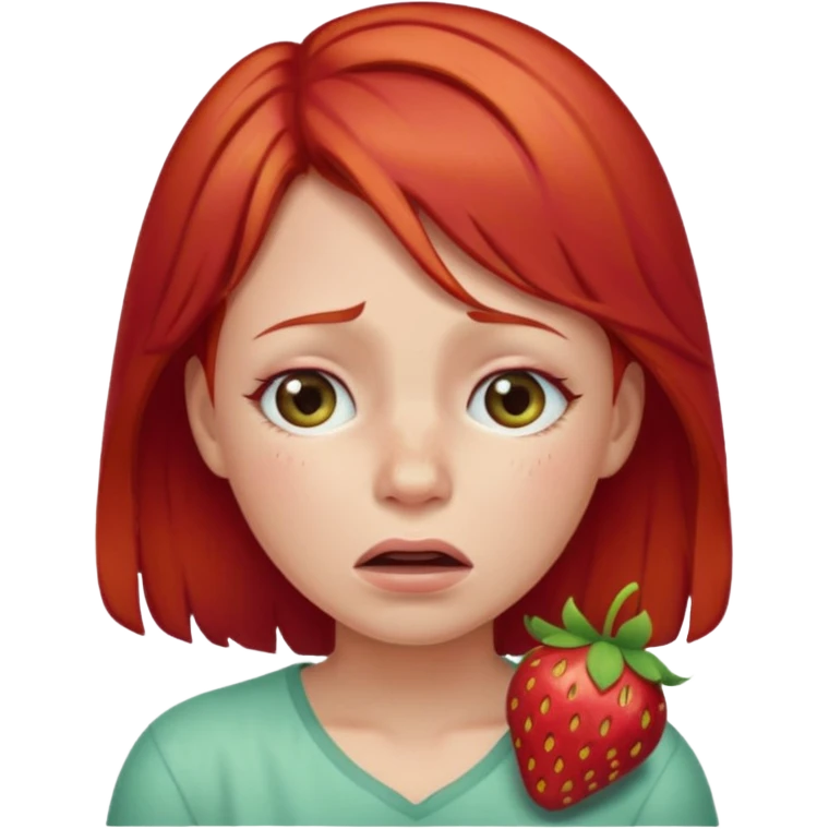 Crying but strawberry and red girly vibes emoji