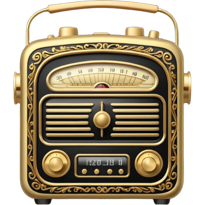 black and gold radio emoji