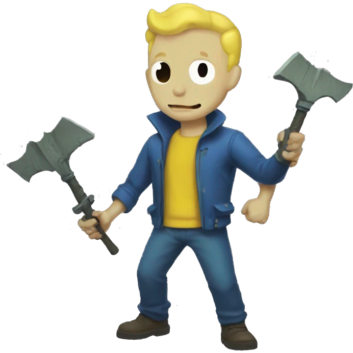 Vault boy as a ghoul emoji
