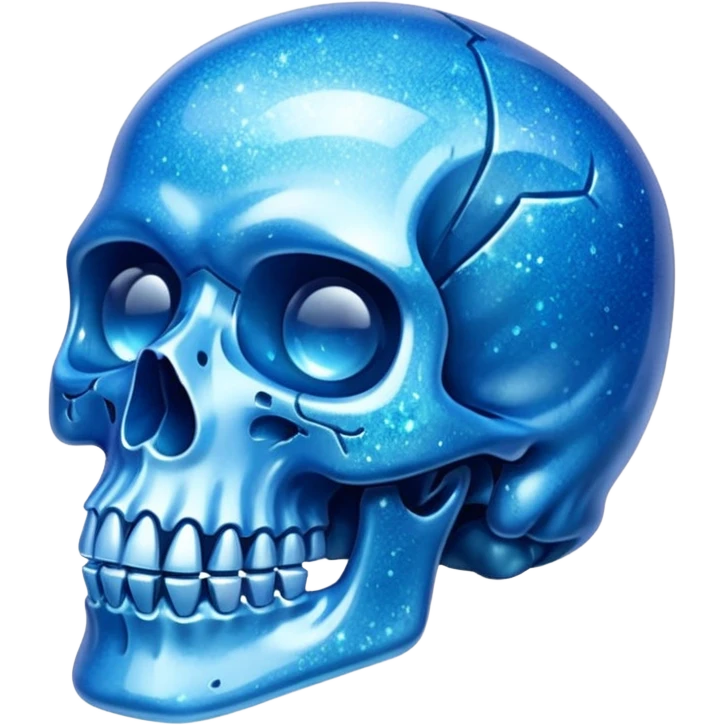 glitter azul skull crystal emoji