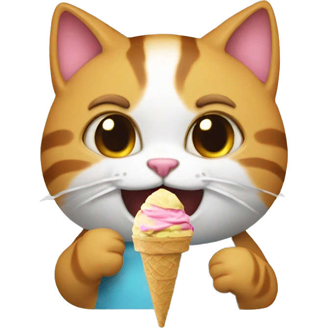 cat eating ice cream emoji