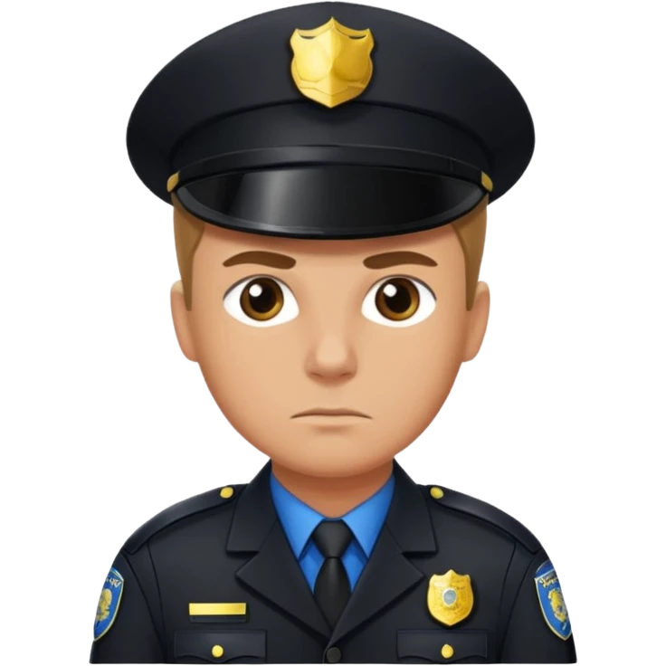 police with black unfiorm emoji