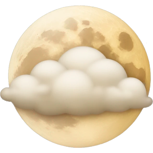 Beige moon and cloud emoji