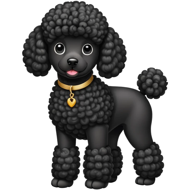 elegant black french poodle with curly fur emoji