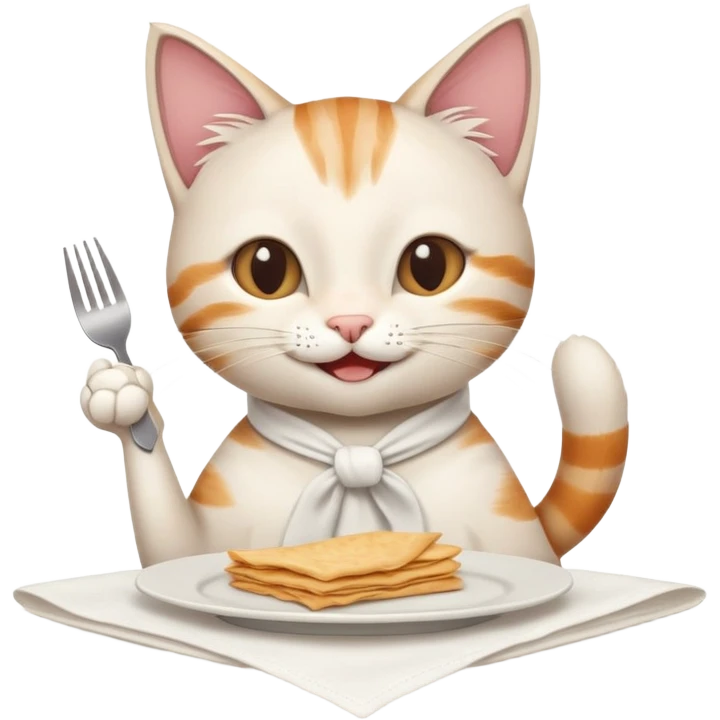Dinner cat meme emoji