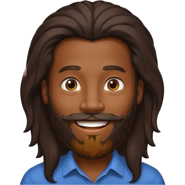 black man bearded long haired emoji