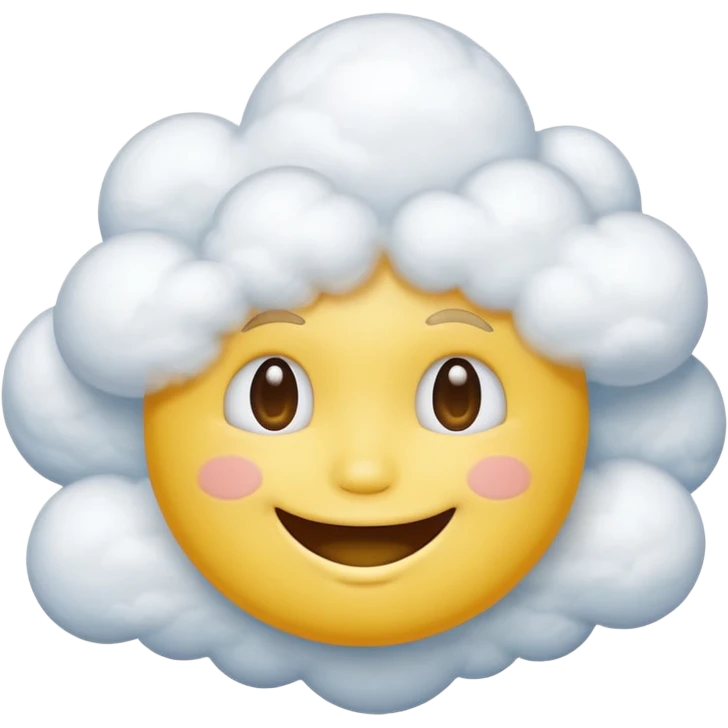 Yellow circle face covered in clouds emoji