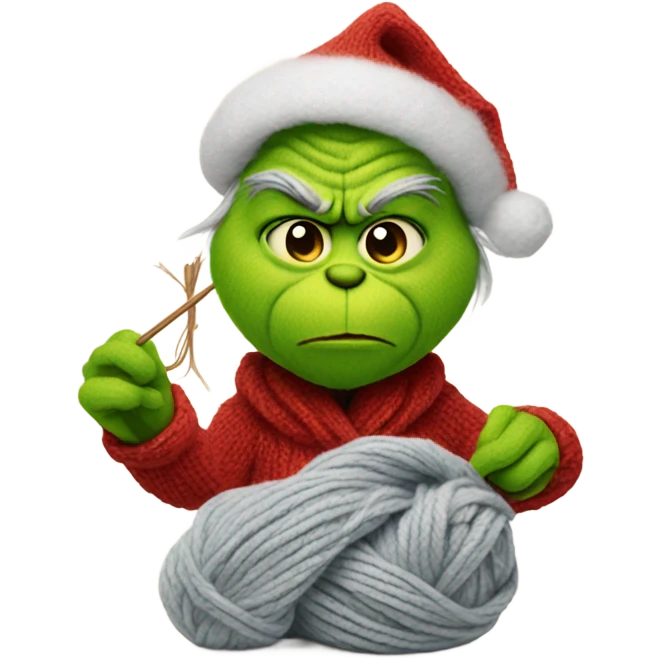 grinch knitting emoji