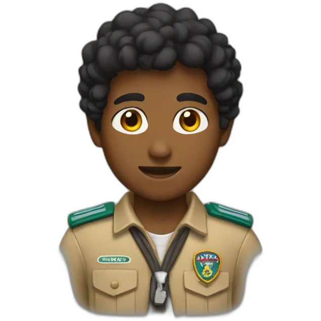 Scout  con pelo negro emoji