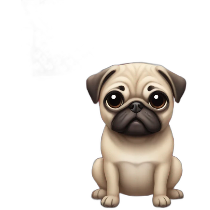 pug waving a united states flag emoji