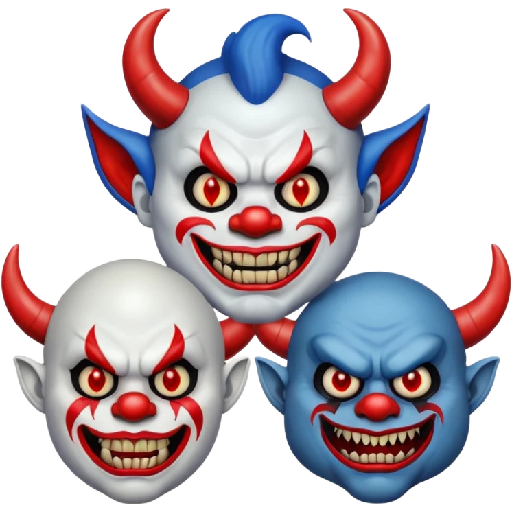 These three emojis in one 🤡👺👹 emoji