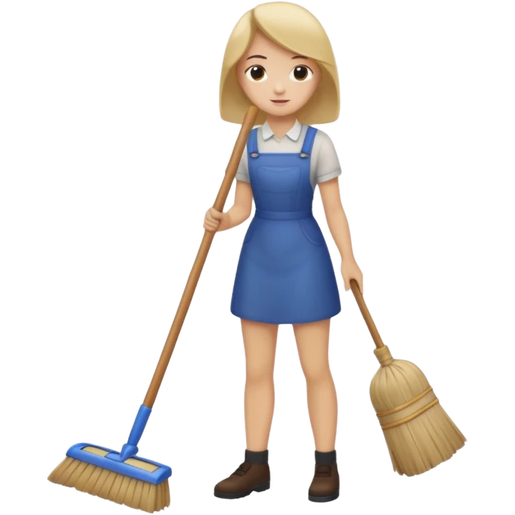 Person sweeping the floor with a broom emoji