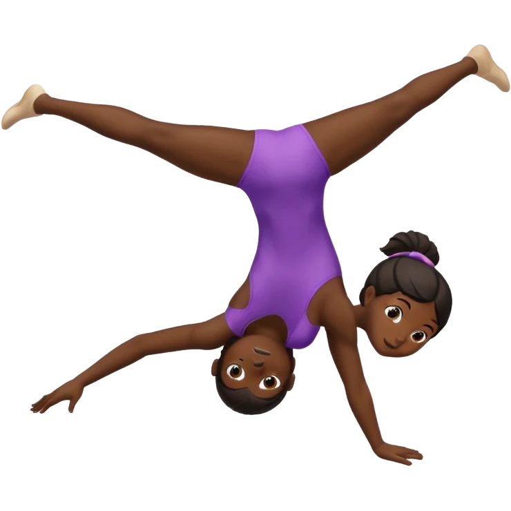 black girl doing a gymnastics backflip emoji