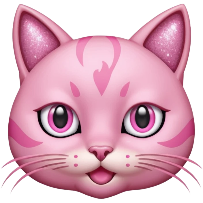 pink cat with glitter winking its right eye emoji