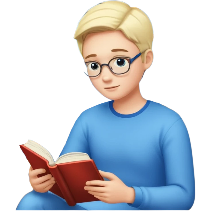 Apartment Windows with person reading + blue light. emoji