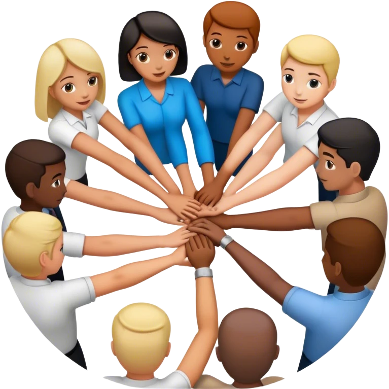 a group of professional holding hands in circle emoji