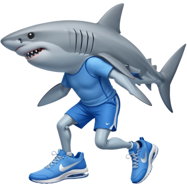 Shark with legs wearing blue Nikes and nothing else  emoji