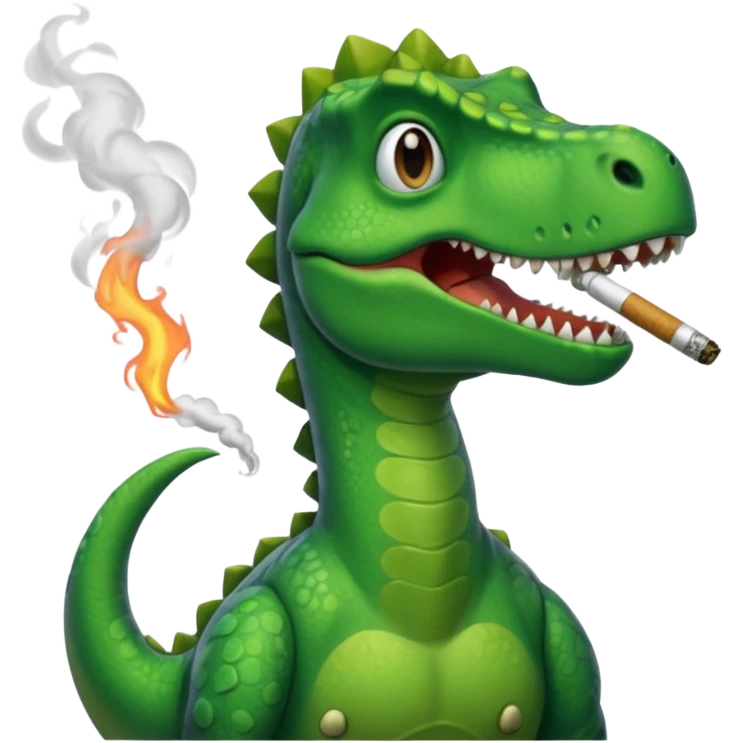 dinosaur smoking a joint emoji