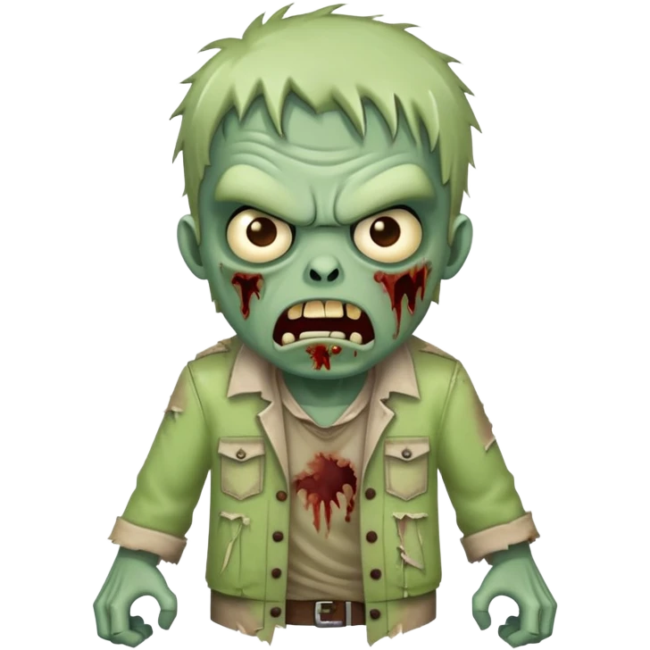 angry zombie with tattered clothes emoji