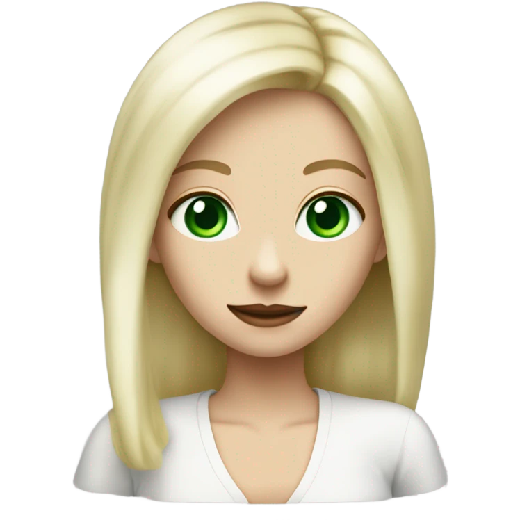 pale blonde platinum girl with green eyes makes gesture don’t know emoji