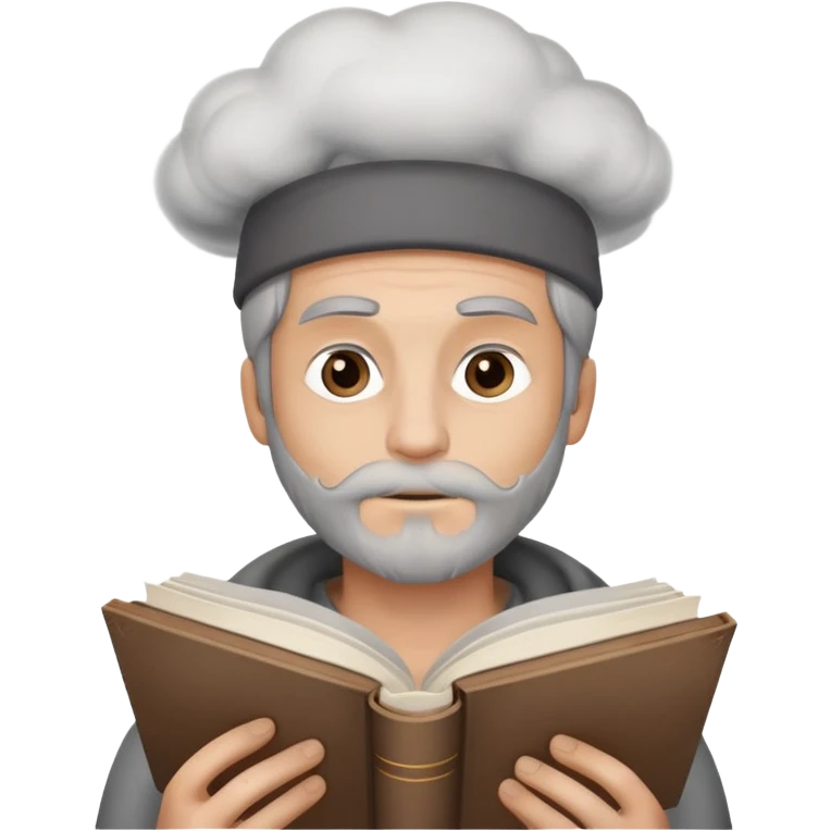guy learning wirh a book with smoke over his head emoji